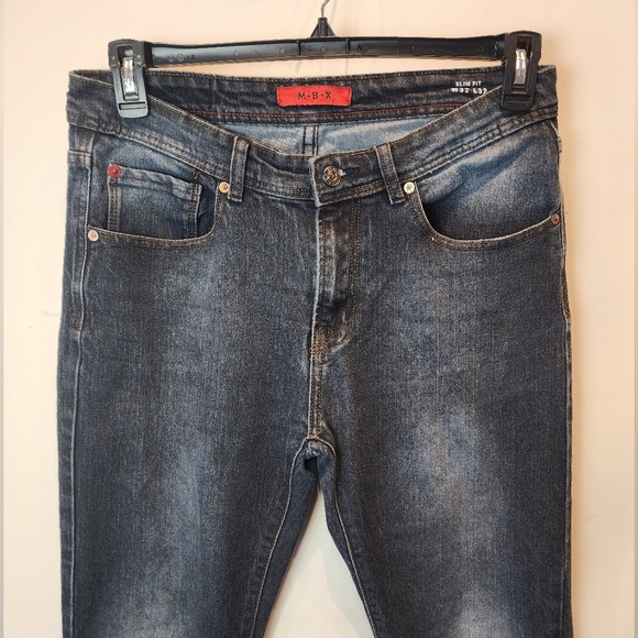 MBX Men's Dark Blue Jeans Slim Fit Denim Jeans Size 32 x 32 - Picture 3 of 11